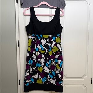 Ronni Nicole Black and Multicolor Floral Mini Dress